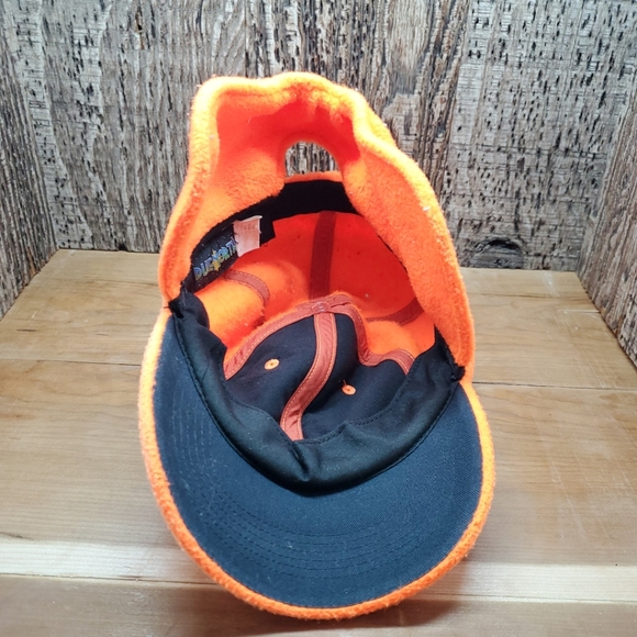 Due North Fleece Blaze Orange Fold Down Ear Flap Hunting Fitted Hat Size M/L - Picture 6 of 7